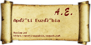 Apáti Euzébia névjegykártya